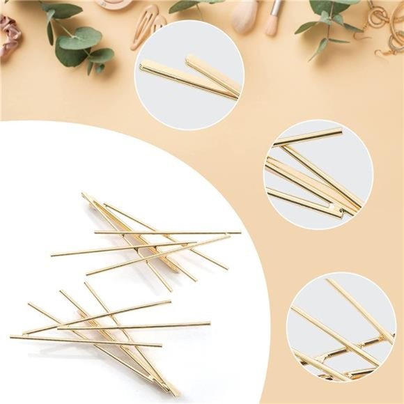 KANPRINCESS 2Pcs 3.1 inch Hair Pins Set Geometric Hair Clips Metal Hair Pin main image 10